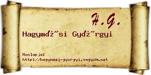 Hagymási Györgyi névjegykártya